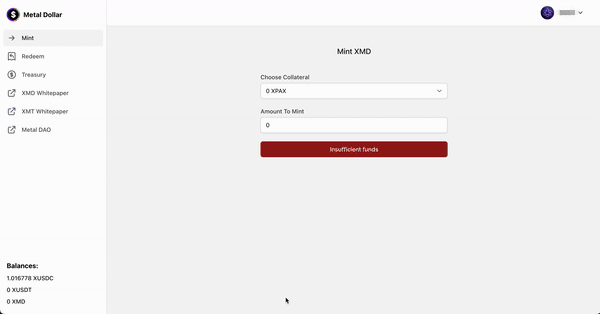 How do I mint Metal Dollar (XMD)?.gif